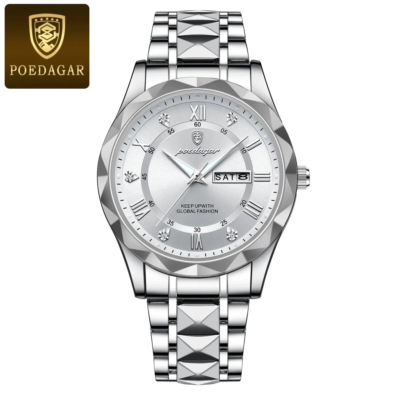 POEDAGAR Luxury Man Wristwatch Waterproof