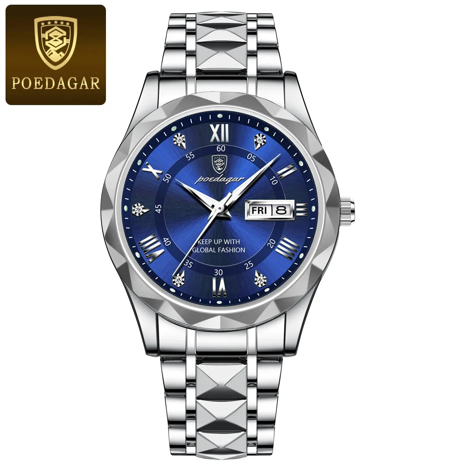 POEDAGAR Luxury Man Wristwatch Waterproof