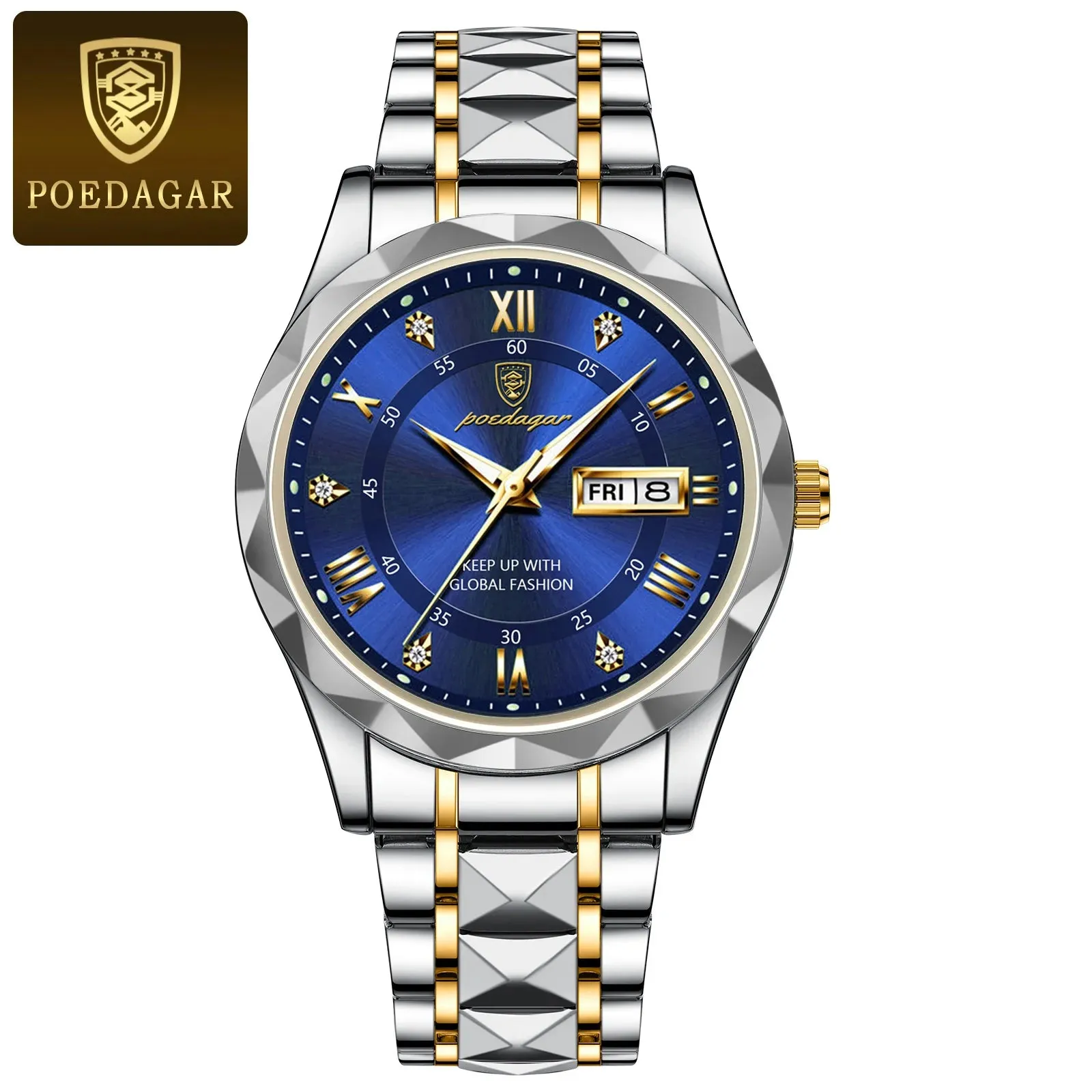 POEDAGAR Luxury Man Wristwatch Waterproof