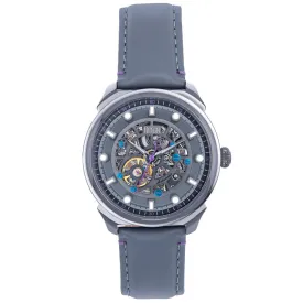 Reign Weston Automatic Skeletonized Leather-Band Watch