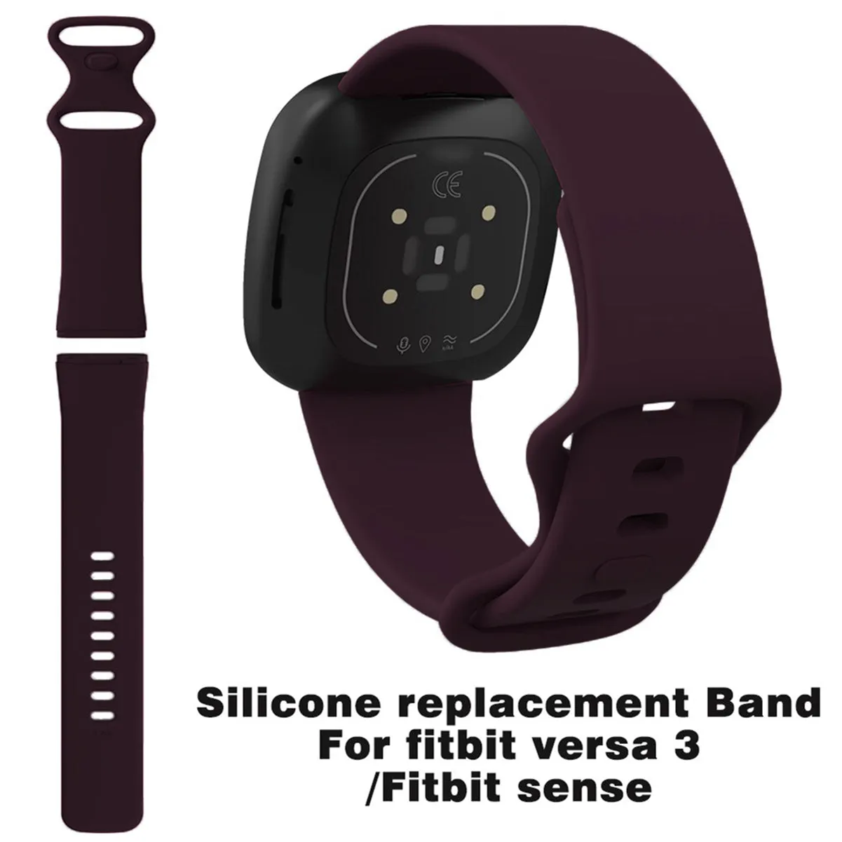 Silicone Wristband Strap For Fitbit Sense1-2/Versa 3-4 Purple