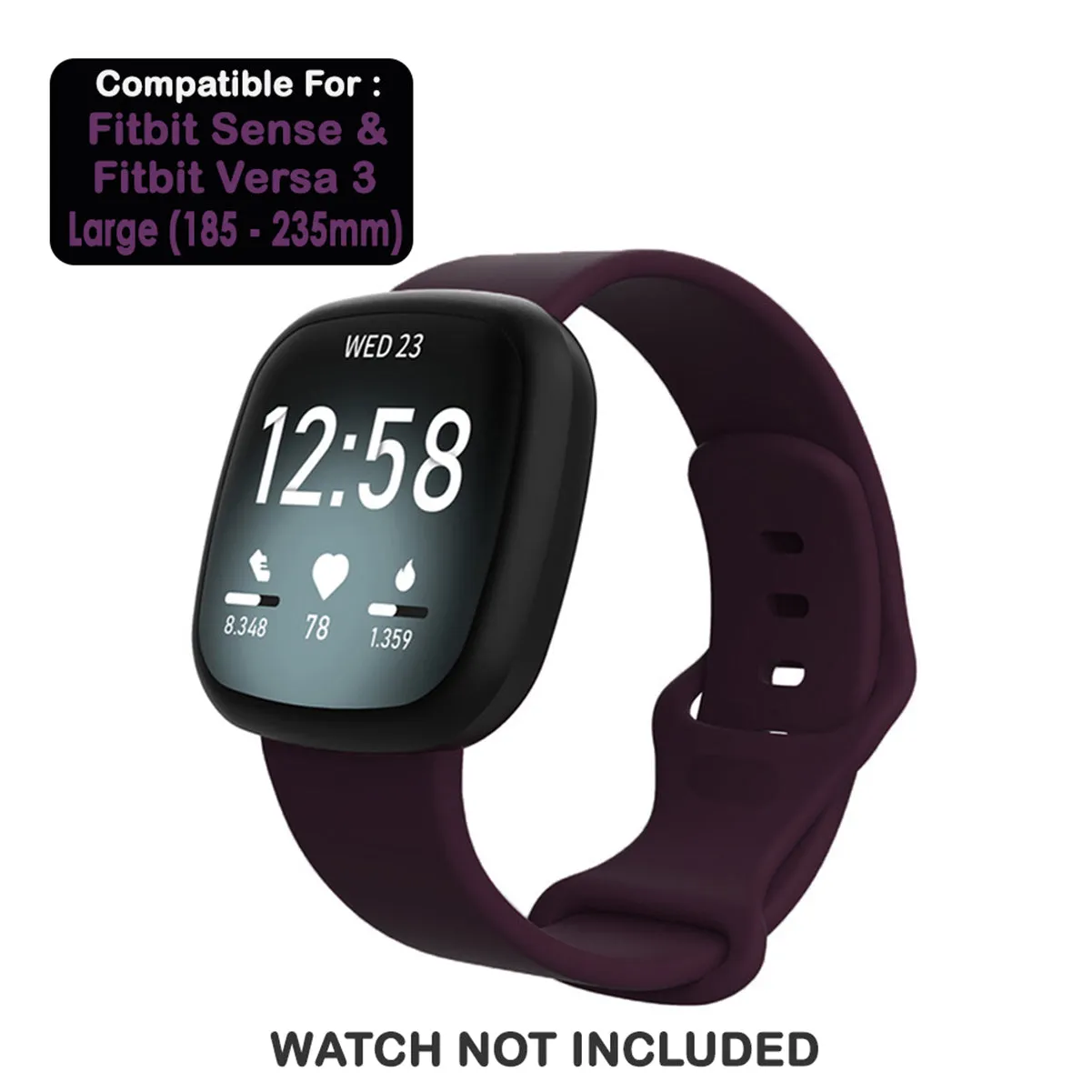 Silicone Wristband Strap For Fitbit Sense1-2/Versa 3-4 Purple