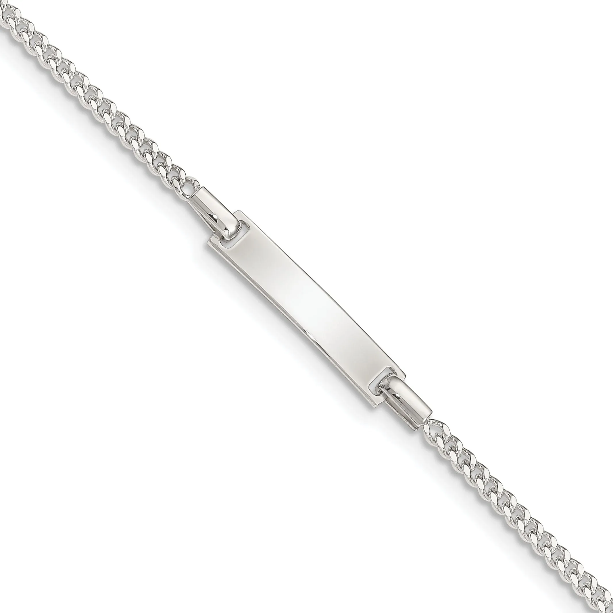 Silver Polished Childrens ID Curb Link Bracelet