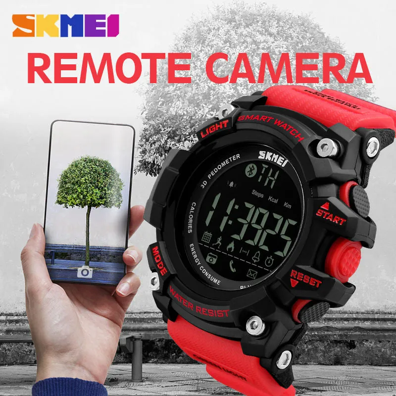 SKMEI Outdoor Sport Smart Watch Men Bluetooth Multifunction Fitness Watches 5Bar Waterproof Digital Watch reloj hombre 1227/1384