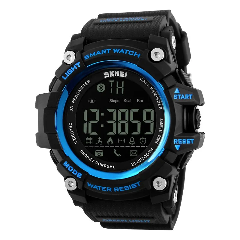 SKMEI Outdoor Sport Smart Watch Men Bluetooth Multifunction Fitness Watches 5Bar Waterproof Digital Watch reloj hombre 1227/1384