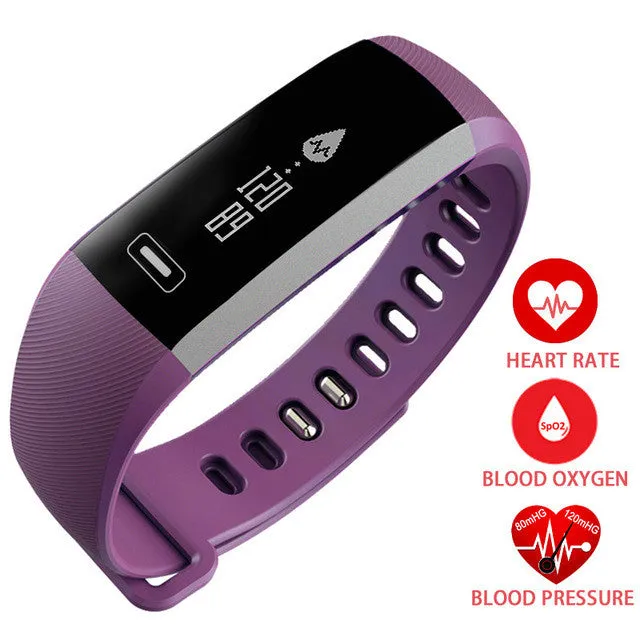 Smart Bracelet Band Heart Rate Sleep Monitor Blood Pressure Oximeter Sport Bracelet Calorie Watch iPhone Android