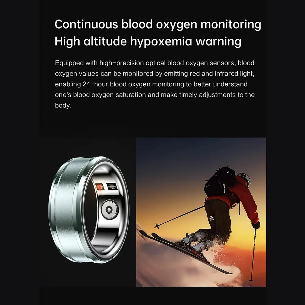 Smart Ring Activity Tracker Waterproof Bluetooth 5.1 Heart Rate Blood Oxygen Tracker Step Calorie Counter Sleep Monitor Unisex