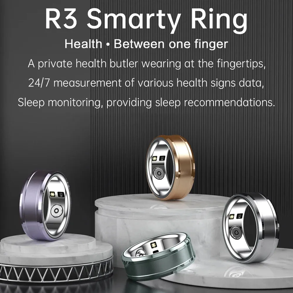 Smart Ring Activity Tracker Waterproof Bluetooth 5.1 Heart Rate Blood Oxygen Tracker Step Calorie Counter Sleep Monitor Unisex