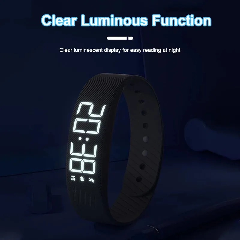 Smart sports bracelet with vibrating alarm clock running pedometer bracelet for male and female students