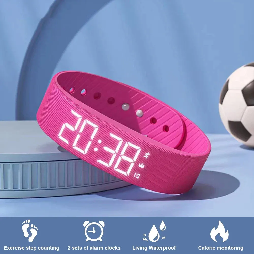 Smart sports bracelet with vibrating alarm clock running pedometer bracelet for male and female students