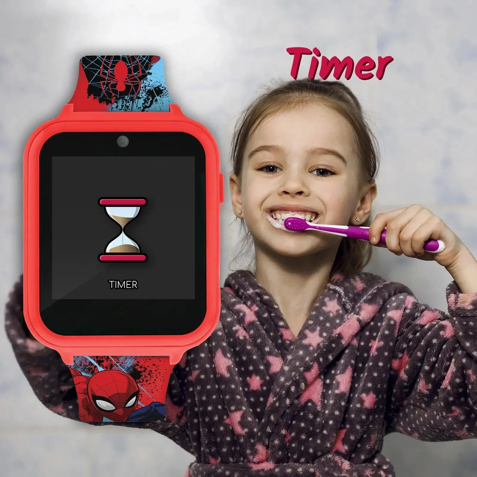 Spider-Man Interactive Kids' Silicon Strap Watch