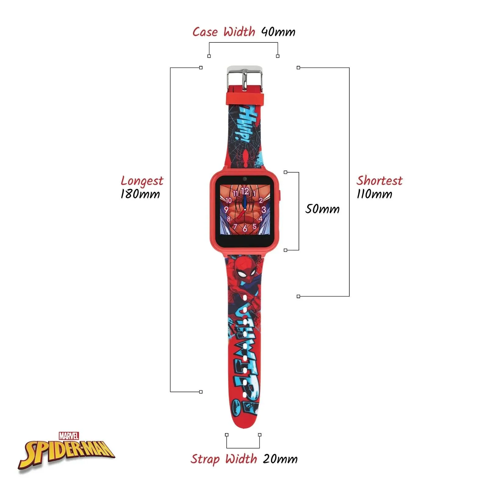 Spider-Man Interactive Kids' Silicon Strap Watch