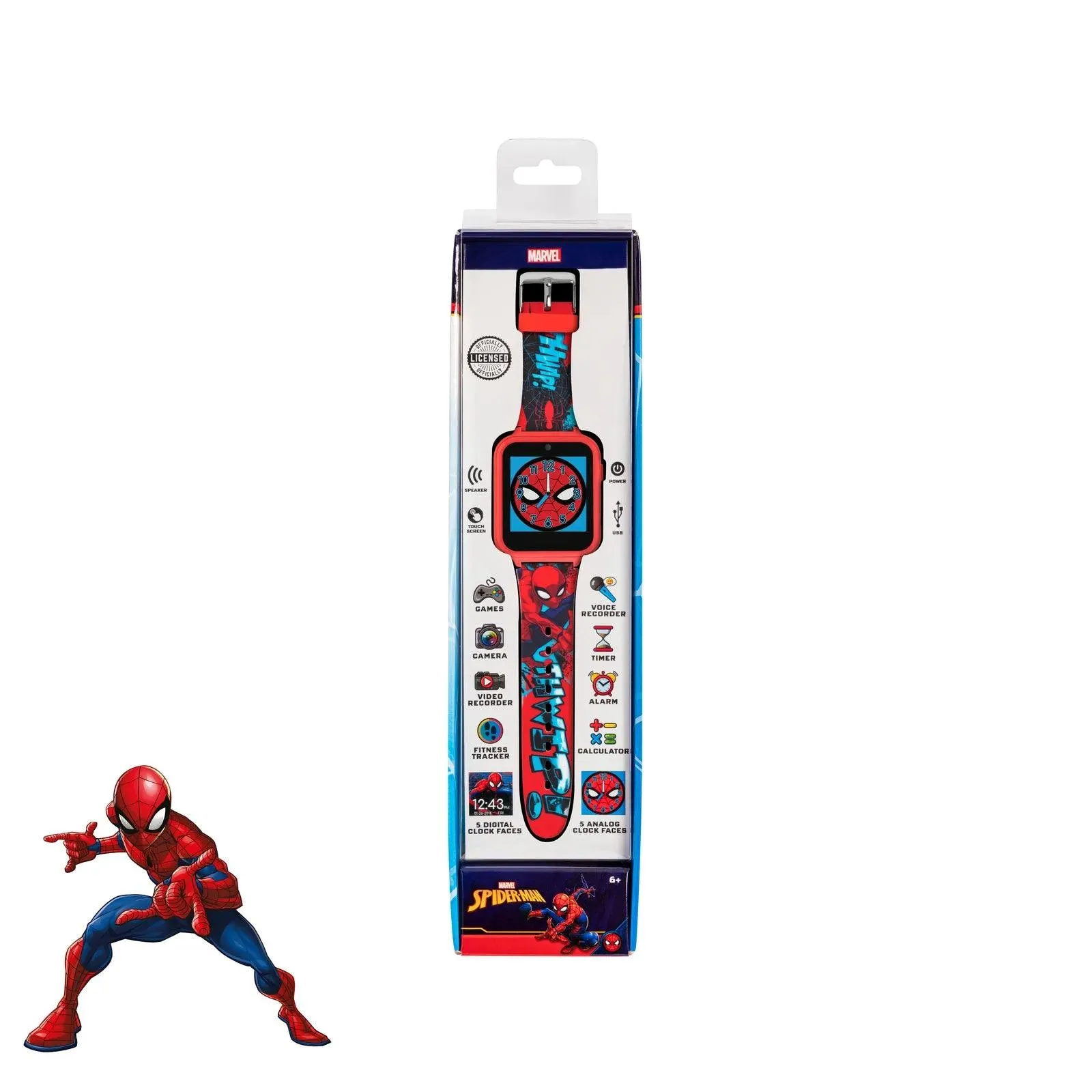 Spider-Man Interactive Kids' Silicon Strap Watch