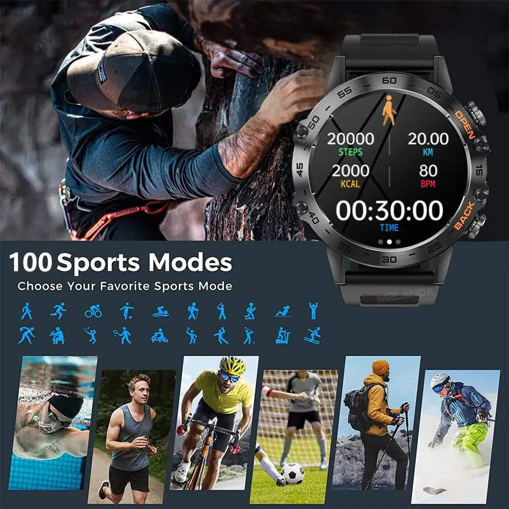 Steel 1.39" Bluetooth Call Smart Watch Men Sports Fitness Watches IP68 Waterproof Smartwatch for Xiaomi Android IOS