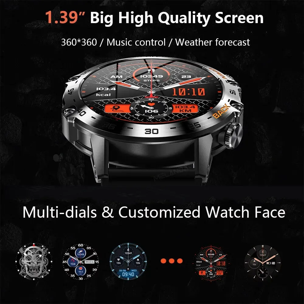 Steel 1.39" Bluetooth Call Smart Watch Men Sports Fitness Watches IP68 Waterproof Smartwatch for Xiaomi Android IOS