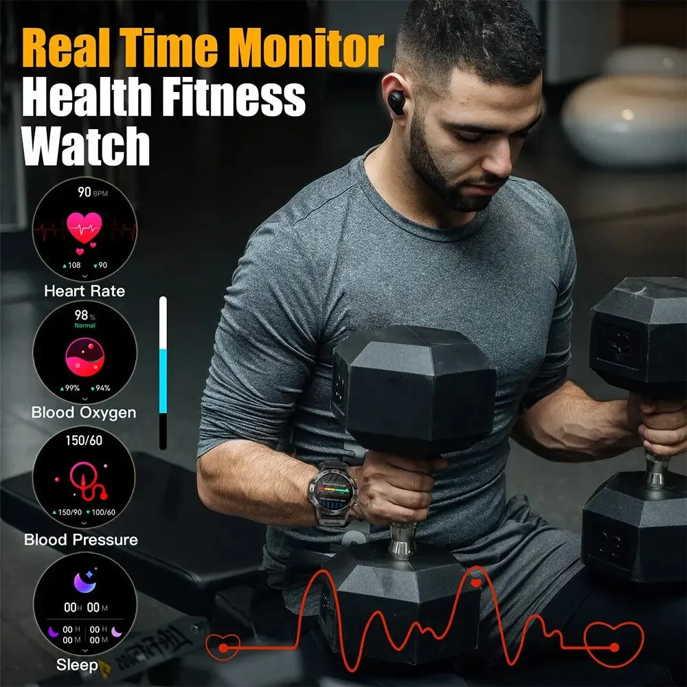 Steel 1.39" Bluetooth Call Smart Watch Men Sports Fitness Watches IP68 Waterproof Smartwatch for Xiaomi Android IOS