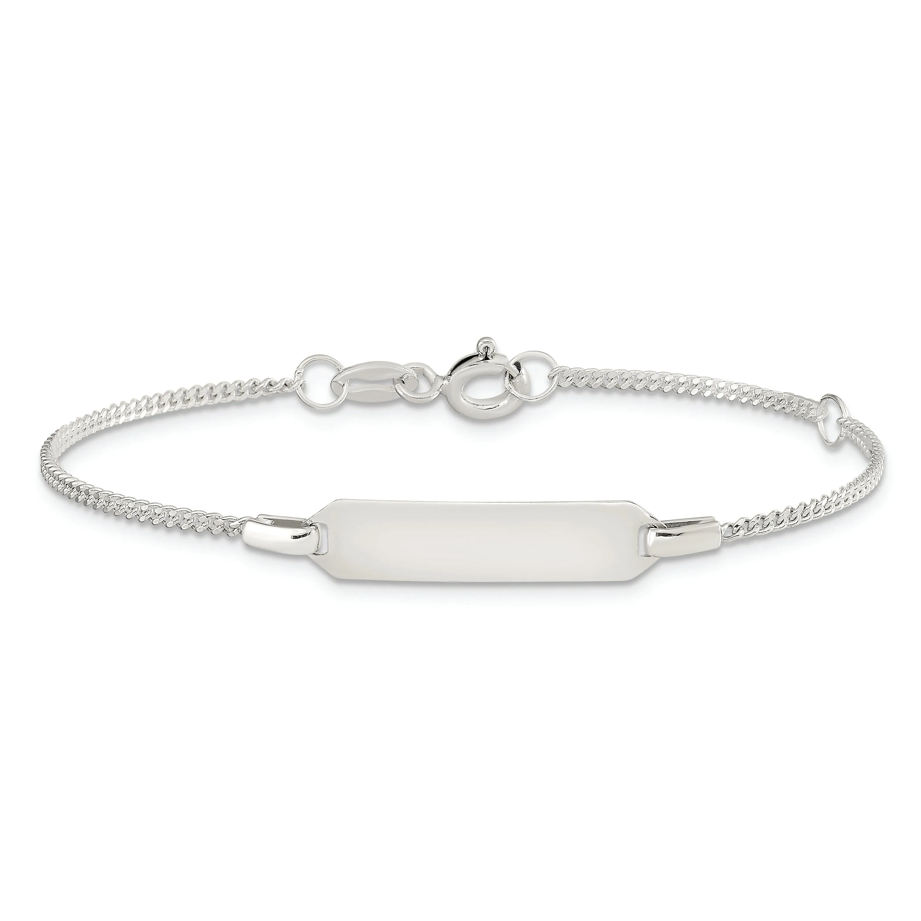 Sterling Silver Childrens ID Curb Link Bracelet