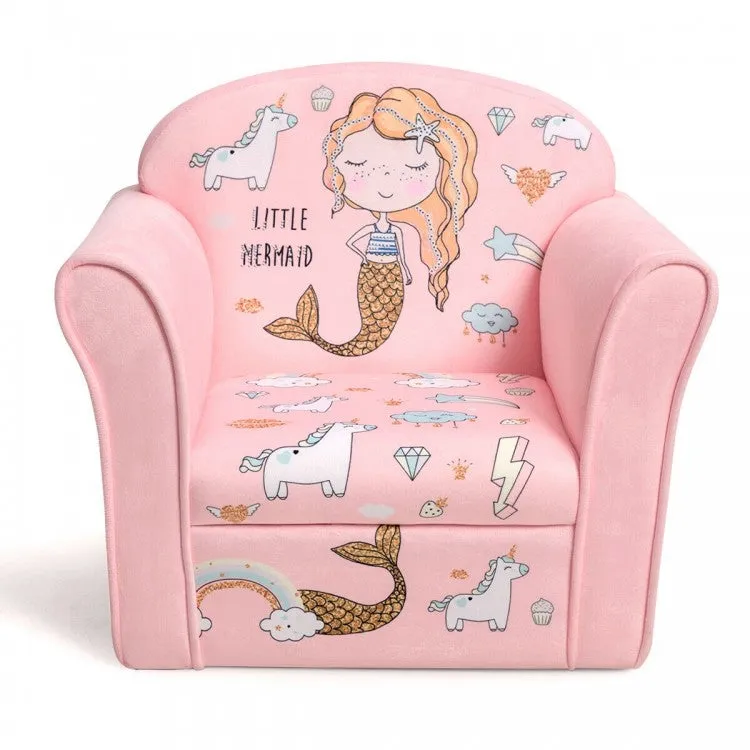 Super Soft Mermaid Kids Couch Sofa with Armrests