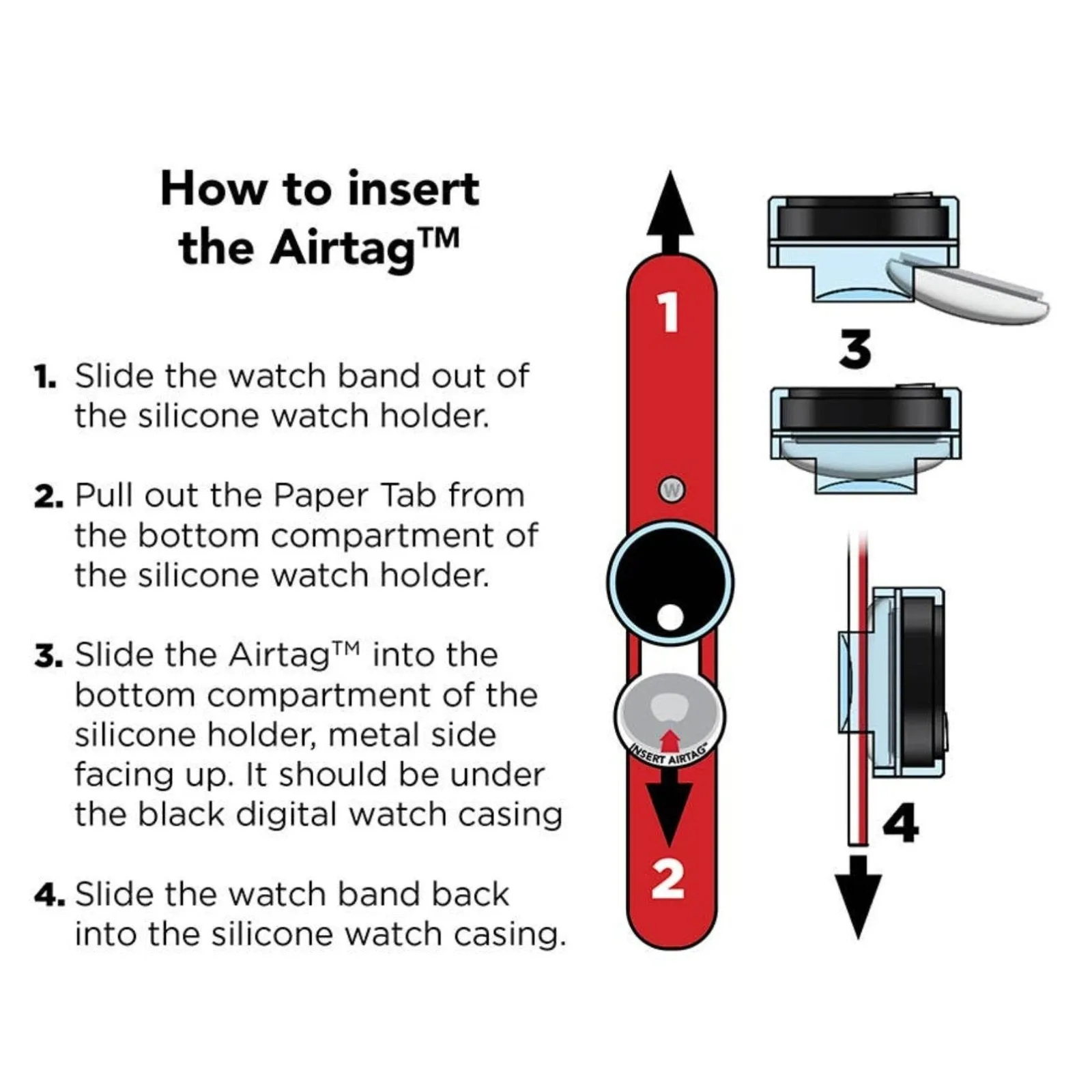 Tag'd Trackable Air Tag Slap Watch - Black Ops