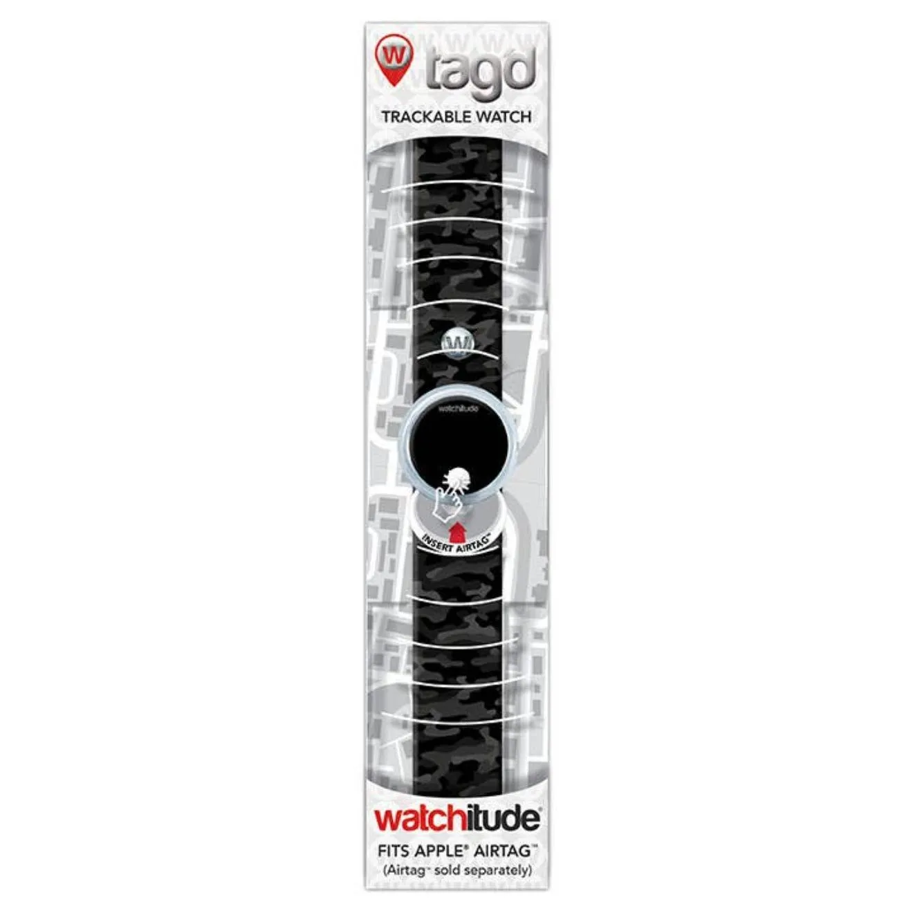 Tag'd Trackable Air Tag Slap Watch - Black Ops