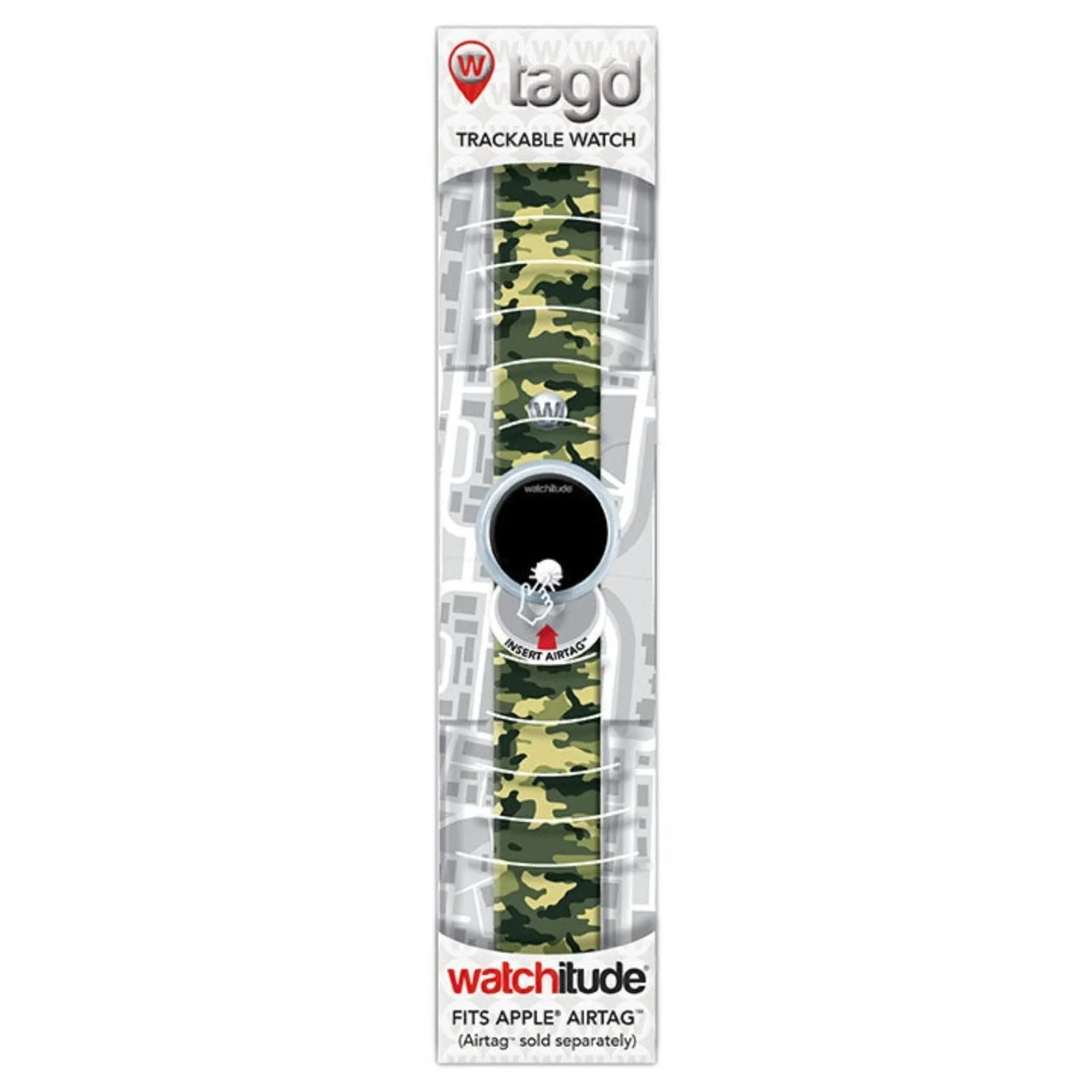 Tag'd Trackable Air Tag Watch - Army Camo