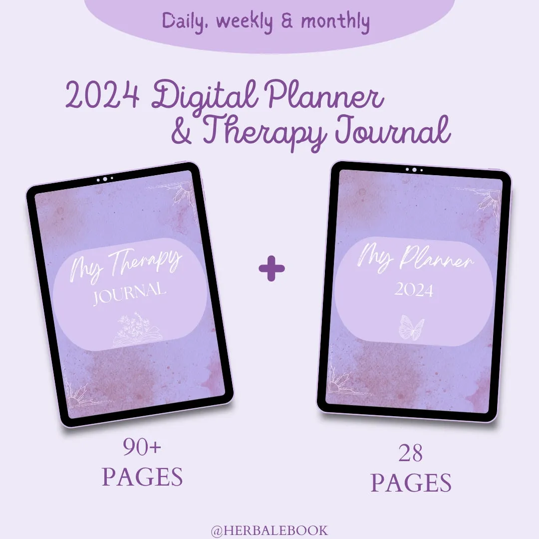 Therapy Journal & 2024 Digital Planner