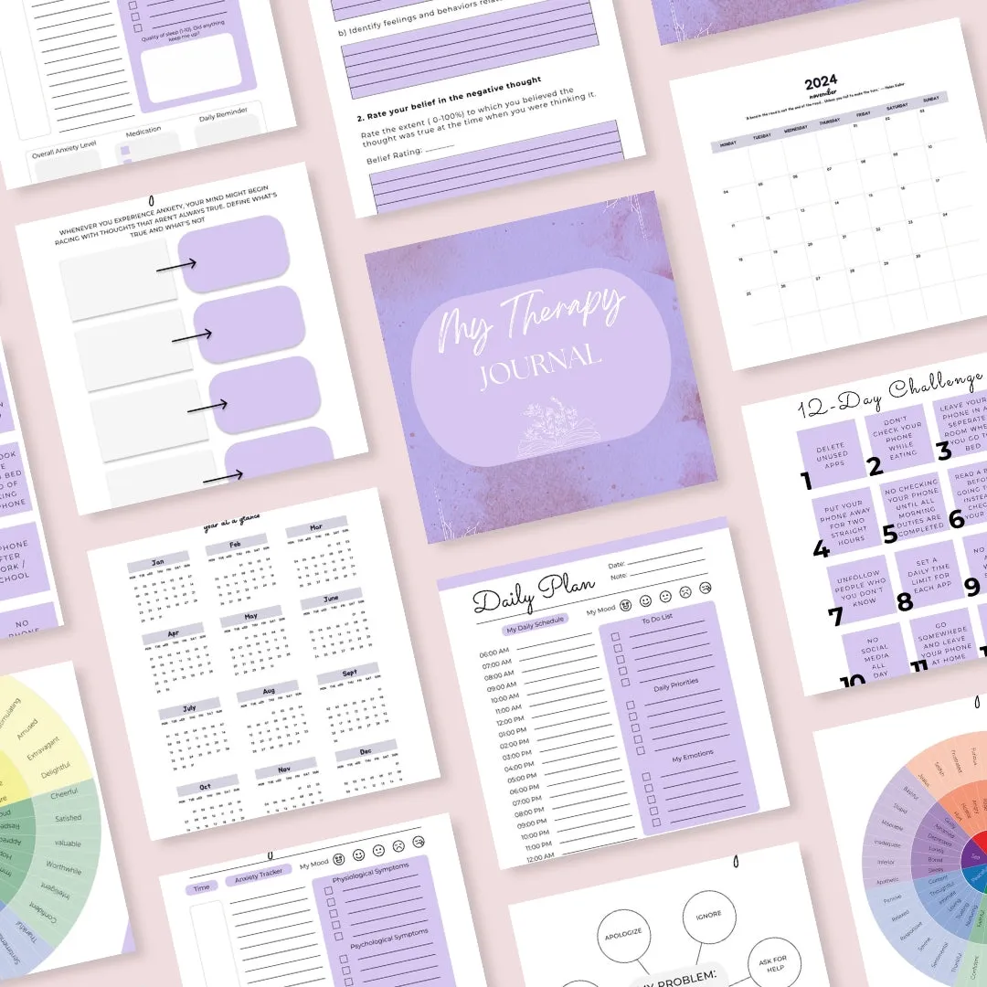 Therapy Journal & 2024 Digital Planner