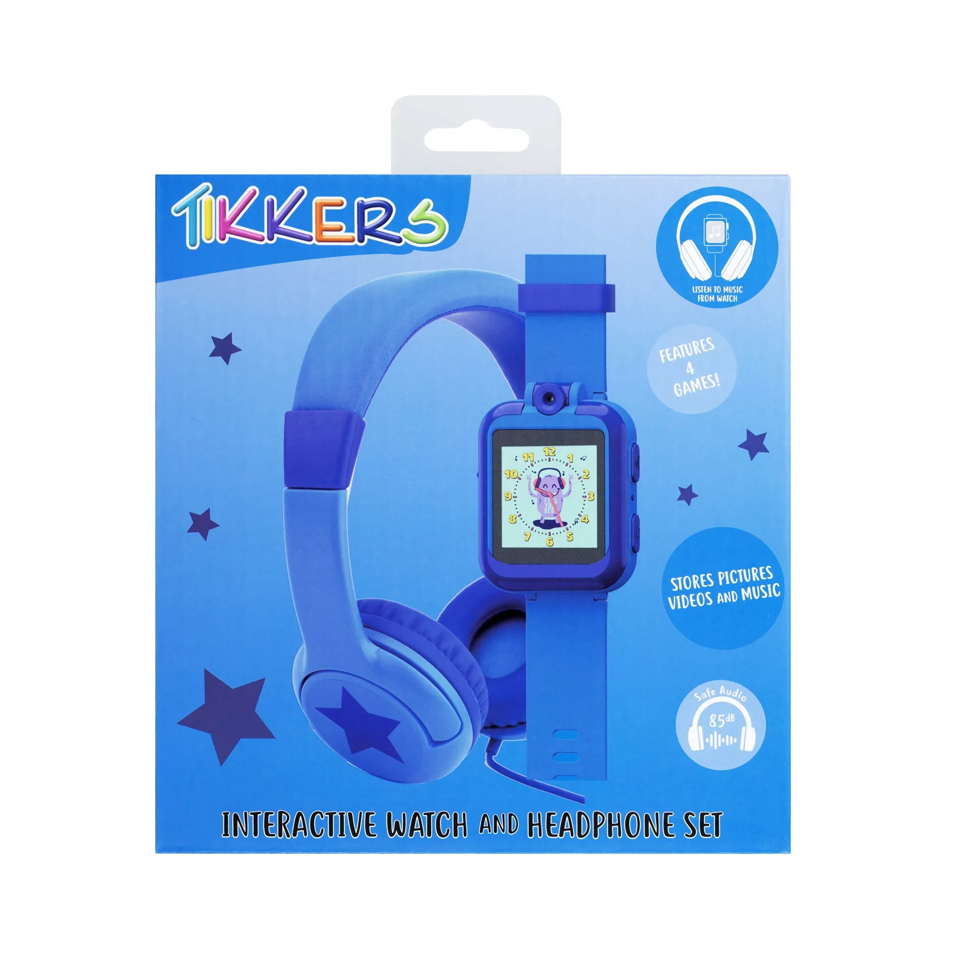 Tikkers Plain Blue Interactive Watch & Headphone Set