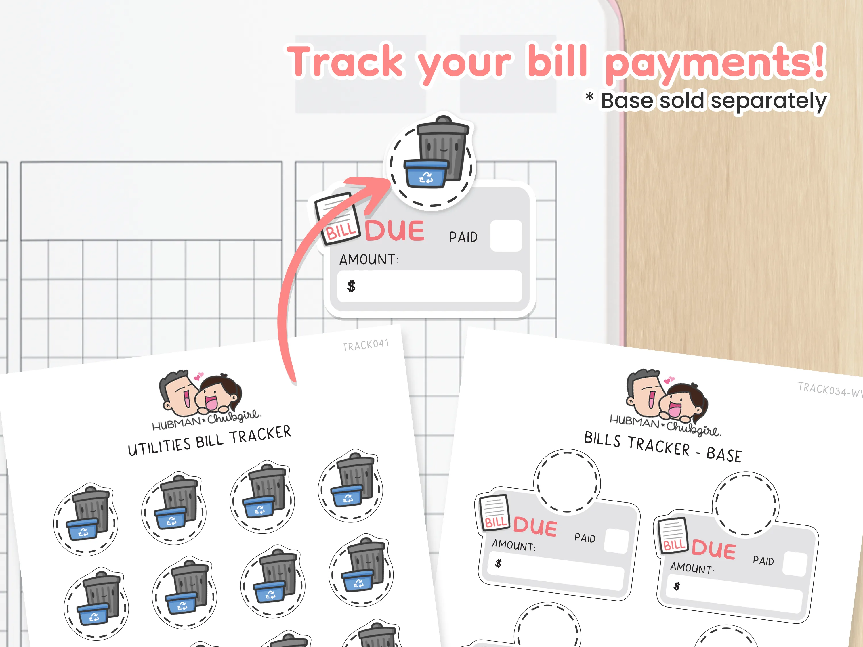 Utilities Bill Tracker Planner Stickers