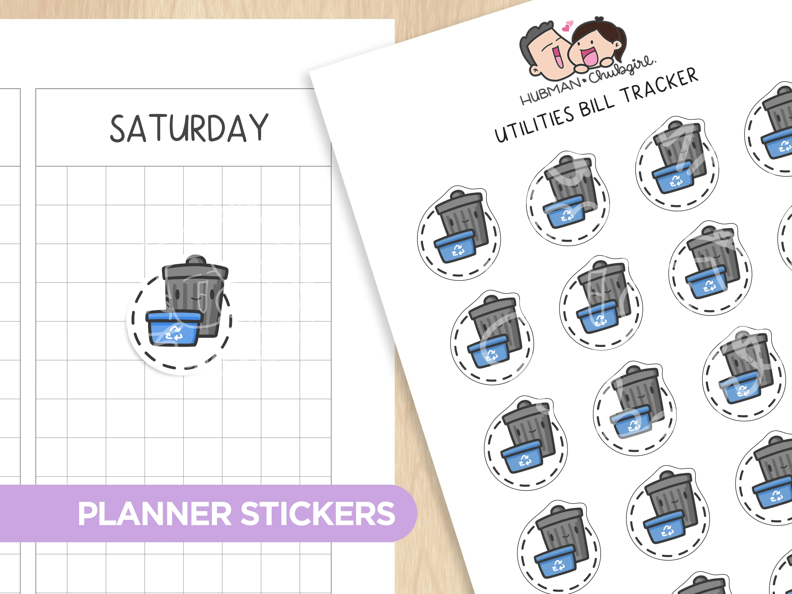 Utilities Bill Tracker Planner Stickers