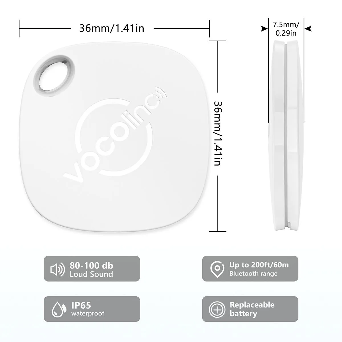 VOCOlinc White Versatile Bluetooth Finder (Only iOS)