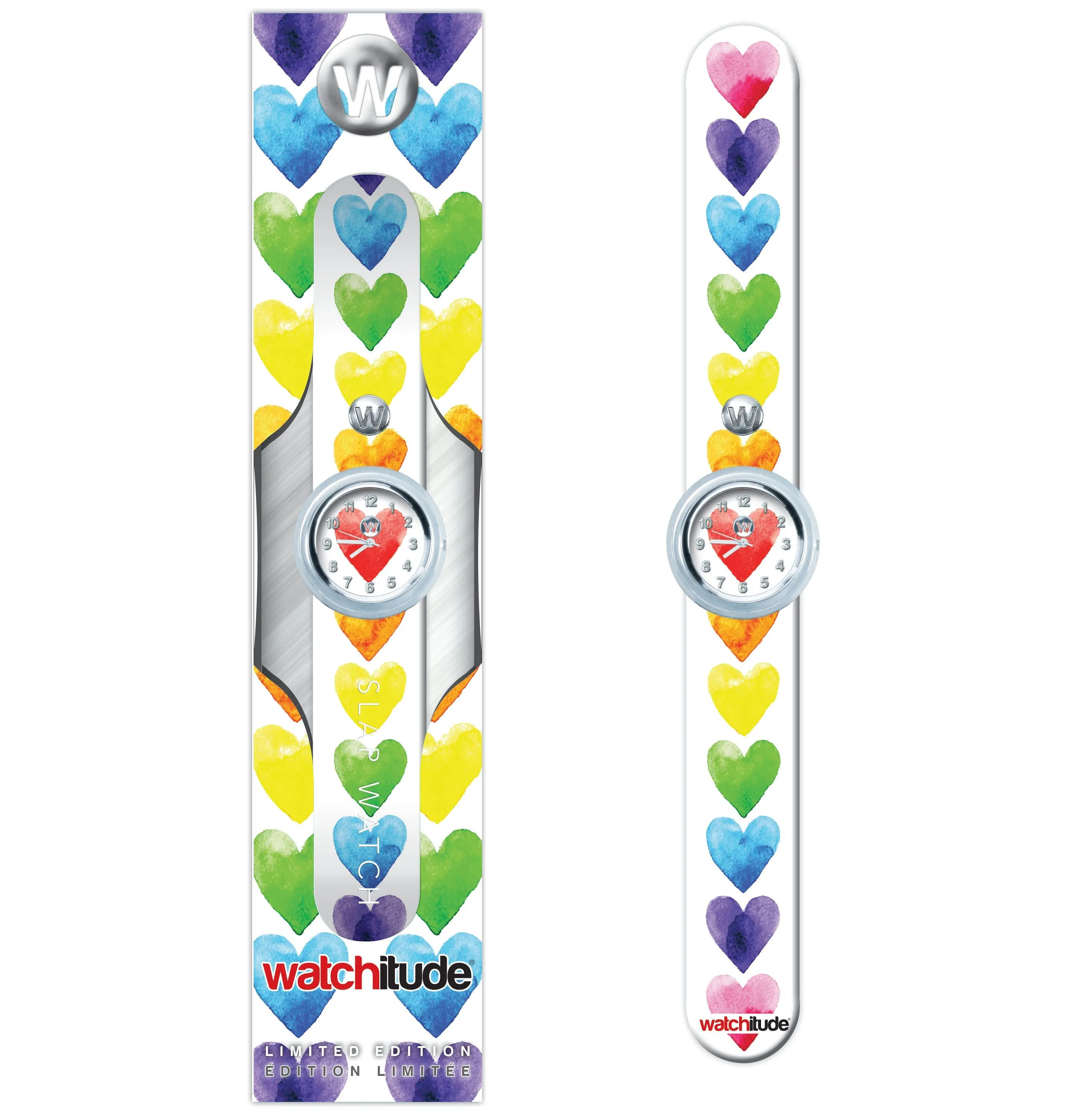 Watchitude Slap Watch WateRColour Hearts