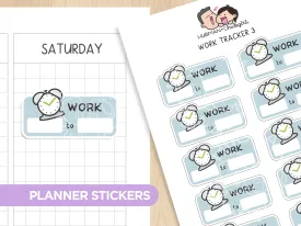 Work 3 Tracker Planner Stickers